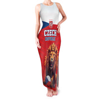 Custom Czech Republic Football Go Champions Family Matching Tank Maxi Dress and Hawaiian Shirt Sporty Style with Lion Mascot