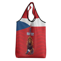 Custom Czech Republic Football Go Champions Grocery Bag Sporty Style with Lion Mascot