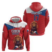 Custom Czech Republic Football Go Champions Hoodie Sporty Style with Lion Mascot