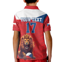 Custom Czech Republic Football Go Champions Kid Polo Shirt Sporty Style with Lion Mascot
