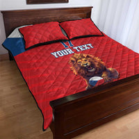 Custom Czech Republic Football Go Champions Quilt Bed Set Sporty Style with Lion Mascot