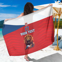 Custom Czech Republic Football Go Champions Sarong Sporty Style with Lion Mascot