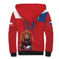 Custom Czech Republic Football Go Champions Sherpa Hoodie Sporty Style with Lion Mascot
