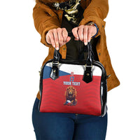 Custom Czech Republic Football Go Champions Shoulder Handbag Sporty Style with Lion Mascot