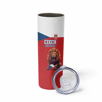 Custom Czech Republic Football Go Champions Skinny Tumbler Sporty Style with Lion Mascot