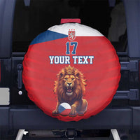 Custom Czech Republic Football Go Champions Spare Tire Cover Sporty Style with Lion Mascot