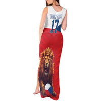 Custom Czech Republic Football Go Champions Tank Maxi Dress Sporty Style with Lion Mascot
