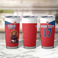 Custom Czech Republic Football Go Champions Tumbler Cup Sporty Style with Lion Mascot