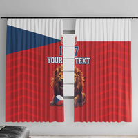 Custom Czech Republic Football Go Champions Window Curtain Sporty Style with Lion Mascot