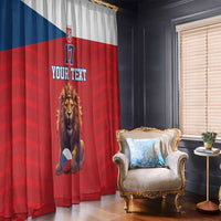 Custom Czech Republic Football Go Champions Window Curtain Sporty Style with Lion Mascot