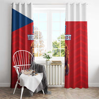 Custom Czech Republic Football Go Champions Window Curtain Sporty Style with Lion Mascot