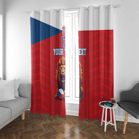 Custom Czech Republic Football Go Champions Window Curtain Sporty Style with Lion Mascot
