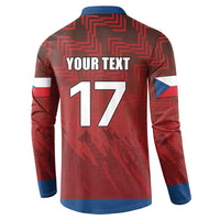 Czech Republic Football Custom Button Sweatshirt Sporty Style