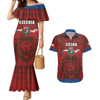 Czech Republic Football Custom Couples Matching Mermaid Dress and Hawaiian Shirt Sporty Style