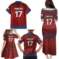 Czech Republic Football Custom Family Matching Puletasi and Hawaiian Shirt Sporty Style