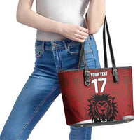 Czech Republic Football Custom Leather Tote Bag Sporty Style