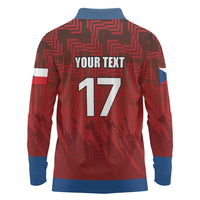 Czech Republic Football Custom Long Sleeve Polo Shirt Sporty Style