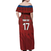 Czech Republic Football Custom Off Shoulder Maxi Dress Sporty Style