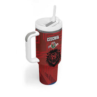 Czech Republic Football Custom Tumbler With Handle LT17 - Wonder Print Shop