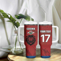 Czech Republic Football Custom Tumbler With Handle LT17 - Wonder Print Shop