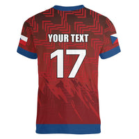 Czech Republic Football Custom Women V-Neck T-Shirt Sporty Style LT17 - Wonder Print Shop