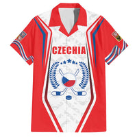 Czech Republic Ice Hockey Custom Family Matching Long Sleeve Bodycon Dress and Hawaiian Shirt Flag Style