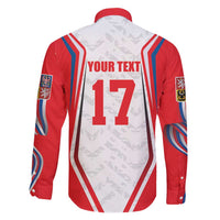 Czech Republic Ice Hockey Custom Family Matching Short Sleeve Bodycon Dress and Hawaiian Shirt Flag Style