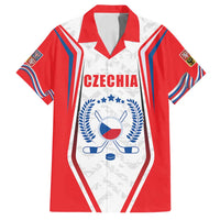 Czech Republic Ice Hockey Custom Family Matching Tank Maxi Dress and Hawaiian Shirt Flag Style