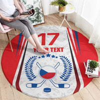 Czech Republic Ice Hockey Custom Round Carpet Flag Style LT17 - Wonder Print Shop