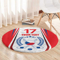 Czech Republic Ice Hockey Custom Round Carpet Flag Style LT17 - Wonder Print Shop