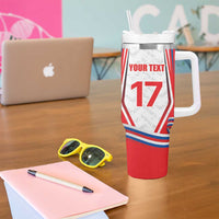 Czech Republic Ice Hockey Custom Tumbler With Handle LT17 - Wonder Print Shop