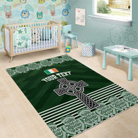 Personalized Celtic Cross Shamrock Ireland Area Rug Celtic Knot with Shamrock