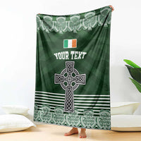 Personalized Celtic Cross Shamrock Ireland Blanket Celtic Knot with Shamrock