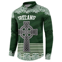 Personalized Celtic Cross Shamrock Ireland Button Sweatshirt Celtic Knot with Shamrock