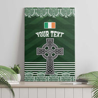 Personalized Celtic Cross Shamrock Ireland Canvas Wall Art Celtic Knot with Shamrock