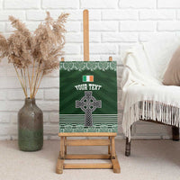 Personalized Celtic Cross Shamrock Ireland Canvas Wall Art Celtic Knot with Shamrock