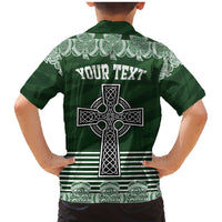 Personalized Celtic Cross Shamrock Ireland Family Matching Mermaid Dress and Hawaiian Shirt Celtic Knot with Shamrock