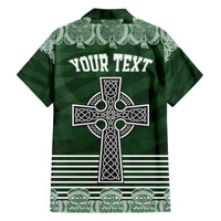 Personalized Celtic Cross Shamrock Ireland Family Matching Off The Shoulder Long Sleeve Dress and Hawaiian Shirt Celtic Knot with Shamrock