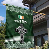 Personalized Celtic Cross Shamrock Ireland Garden Flag Celtic Knot with Shamrock