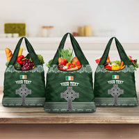 Personalized Celtic Cross Shamrock Ireland Grocery Bag Celtic Knot with Shamrock