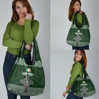 Personalized Celtic Cross Shamrock Ireland Grocery Bag Celtic Knot with Shamrock
