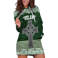 Personalized Celtic Cross Shamrock Ireland Hoodie Dress Celtic Knot with Shamrock