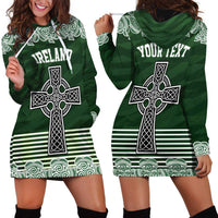 Personalized Celtic Cross Shamrock Ireland Hoodie Dress Celtic Knot with Shamrock
