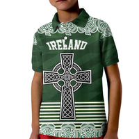 Personalized Celtic Cross Shamrock Ireland Kid Polo Shirt Celtic Knot with Shamrock