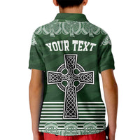 Personalized Celtic Cross Shamrock Ireland Kid Polo Shirt Celtic Knot with Shamrock