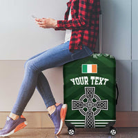 Personalized Celtic Cross Shamrock Ireland Luggage Cover Celtic Knot with Shamrock