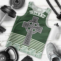 Personalized Celtic Cross Shamrock Ireland Men Tank Top Celtic Knot with Shamrock