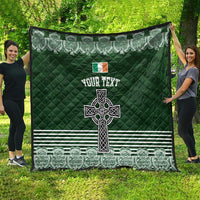 Personalized Celtic Cross Shamrock Ireland Quilt Celtic Knot with Shamrock