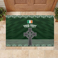 Personalized Celtic Cross Shamrock Ireland Rubber Doormat Celtic Knot with Shamrock