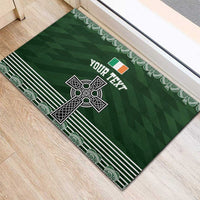 Personalized Celtic Cross Shamrock Ireland Rubber Doormat Celtic Knot with Shamrock